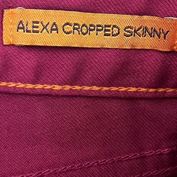 Tory Burch Alexa Cropped Skinny women’s fushia golden buttons jeans pants - Picture 13 of 14